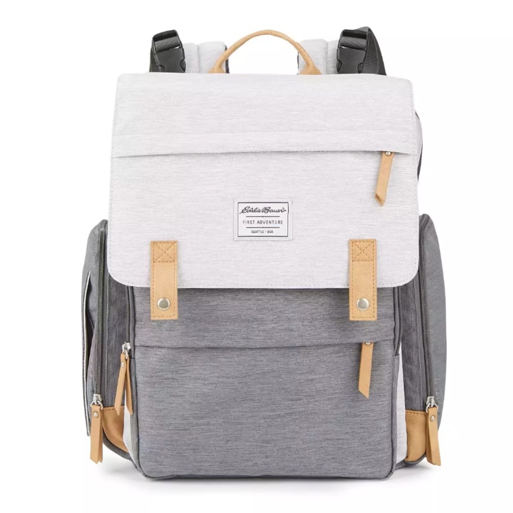 Eddie Bauer Cascade First Adventure Backpack Diaper Bag Gray Travel Sack